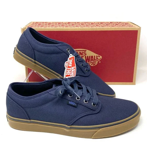 VANS Atwood 12 OZ Shoes Men's Canvas Navy Blue Casual Ckate Low Size  VN000XB0D8F